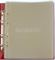 "Banknoten Briefe aus aller Welt" piros, plüssborítású, négygyűrűs album 30db, osztás nélk...