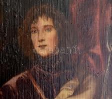 Jelzés nélkül: Előkelő ifjú. Porcelán kép, Keretben 14x9 cm