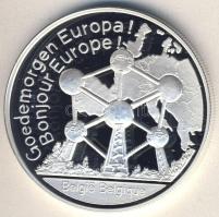 Európai Unió/Belgium DN 1Ounce Ag emlékérem "Bonjour Europe! - Atomium" 31,103g T:PP