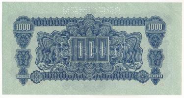 Csehszlovákia 1944. 1000K "AA 439357", "SPECIMEN (MINTA)" perforációval T:I- 
C...