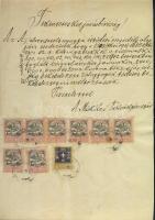 1870-1915 8 db okmánybélyeges irat / 8 document with document stamps