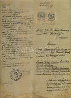 1870-1915 8 db okmánybélyeges irat / 8 document with document stamps