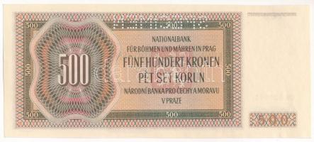 Német Harmadik Birodalom / Cseh-Morva Protektorátus 1942. 500K "CH 635514", "SPECIMEN...