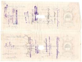 Budapest 1930-1931. 10 darab 10f névértékű kitöltött váltó T:III többnyire középen anyaghiány, tűlyu...