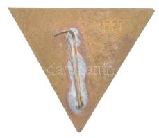 ~1965. "H" Diósgyőri Gépgyár Hengermű (Hadiüzem) zománcos tombak szolgálati jelvény, hátol...