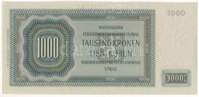 Német Harmadik Birodalom / Cseh-Morva Protektorátus 1942. 1000K "Hb 428102", "SPECIME...