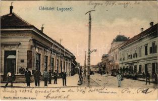 1904 Lugos, Lugoj; Széchenyi utca, Neuberger kávéháza. Auspitz Adolf kiadása / street, cafe (EK)