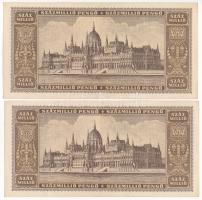 1946. 100.000.000P (2x) közeli sorszám "P 242 004101, P 242 004106" T:III szép papír
Adam...