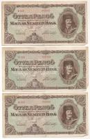 1945. 50P (3x) közeli T:III sarokhajlás, kis szakadás  Adamo P15