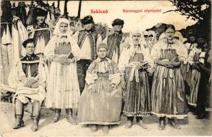 1910 Kicő, Szkicó, Skycov; Barsmegyei népviselet. Brunczlik J. kiadása / folklore from Tekov (kis szakadás / small tear)