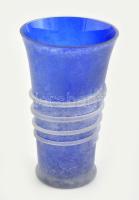 Römische üveg váza, XX. század, antikot, fújt, savmaratott, felülete matt. m: 24,5 cm
