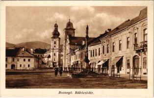 Rozsnyó, Roznava; Rákóczi tér. Özv. Dr. Mariska Györgyné kiadása / square