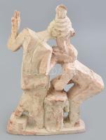 Benczédi Sándor (1912-1998): A múzsa csókja. 1988. Terrakotta. Jelzett a hátoldalán. Szép állapotban...