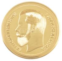 DN Történelmi aranypénzek - II. Miklós 25 Rubel 1896 aranyozott Cu-Zn utánveret COPY beütéssel, kapszulában (26,33g/38mm) T:PP