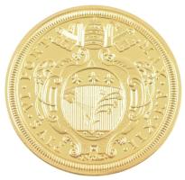 DN Történelmi aranypénzek - VI. Pius 10 zecchini aranyozott Cu-Zn utánveret COPY beütéssel, kapszulában (38mm) T:PP