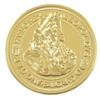 DN "Történelmi aranypénzek - I. Lipót 10 Dukát 1703" aranyozott Cu-Zn utánveret "COPY" beütéssel, kapszulában (38mm) T:PP