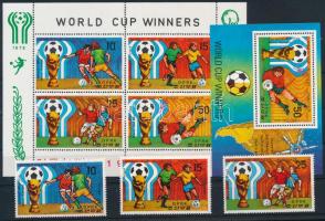 Soccer World Cup set + block + mini sheet set, Labdarúgó-világbajnokság sor + blokk + kisív