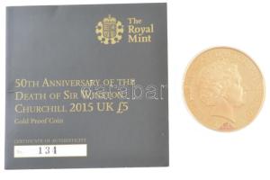 Nagy-Britannia 2015. 5P Au "Sir Winston Churchill halálának 50. évfordulója" sorszámozott ...