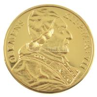 DN Történelmi aranypénzek - XII. Kelemen pápa 1737 aranyozott Cu-Zn utánveret COPY beütéssel, kapszulában (38mm) T:PP