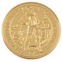 DN Történelmi aranypénzek - Rudolf 10 dukát, 1603 aranyozott Cu-Zn utánveret COPY beütéssel, kapszulában (38mm) T:PP