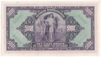 Csehszlovákia 1943. (1920) 5000K "C 292909", "SPECIMEN (MINTA)" perforációval, p...
