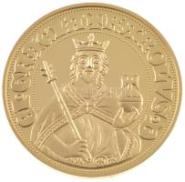 DN Történelmi aranypénzek - IV. Károly dukát, 1346-1378 aranyozott Cu-Zn utánveret COPY beütéssel, kapszulában (38mm) T:PP