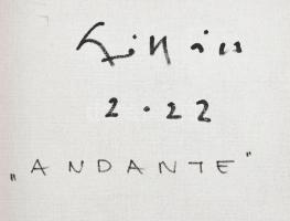 Székács Zoltán (1954-): "Andante". Vegyes technika, vászon, jelzett a hátoldalán. Dekoratí...