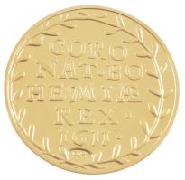 DN "Történelmi aranypénzek - II. Mátyás koronázási érem, 1611" aranyozott Cu-Zn utánveret ...