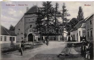 1916 Modor, Modra; Felső kapu, utca. May Samu kiadása / Oberes Tor / gate, street