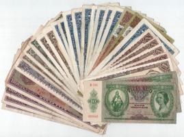 30db-os vegyes pengő és inflációs pengő bankjegy tétel T:II-III közte folt, szakadás, sarokhajlás