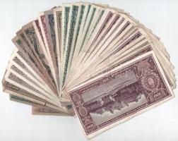 35db-os vegyes pengő és inflációs pengő bankjegy tétel T:III-III- közte folt, szakadás, ly