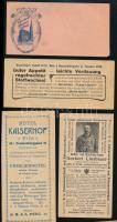 cca 1910 4 db bécsi számolócédula (Chocolade Manner, Waffen- und Munitions-Lager Norbert Linsbauer, Hotel Kaiserhof, Guter Appetit - leiche Verdauung)