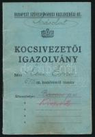1938 Kispest, villamos kocsivezetői igazolvány