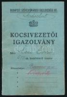 1938 Kispest, villamos kocsivezetői igazolvány