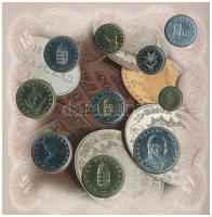 1998. 50f-200Ft (10xklf) forgalmi sor + 1998. 100Ft alpakka "1848-1849. Szabadságharc 150. évfo...