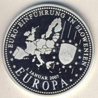 Európai Unió DN "Euro bemutatkozása Szlovéniában" Ag emlékérem 20g T:PP