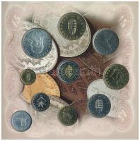 1998. 50f-200Ft (10xklf) forgalmi sor + 1998. 100Ft alpakka "1848-1849. Szabadságharc 150. évfo...