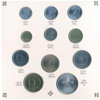 1993. 10f-200Ft (11xklf) forgalmi sor, benne 200Ft Ag "MNB", "Magyarország pénzérméi&...