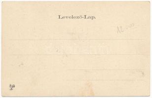 Gyergyószentmiklós, Gheorgheni; Gyilkos-tó. Szecessziós virágos litho keret / Lacul Rosu (Ghilcos) /...