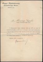 1919 Bp., Magyar Népköztársaság kereskedelemügyi minisztere által küldött előléptetési levél, pecsételt aláírással