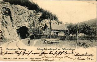 1901 Oravica-Anina, Oravita-Anina; Gebirgsbahn-Tunnel m. Wächterhaus / A hegyi vasút alagútja őrházzal. C. Kehrer kiadása / mountain railway tunnel with guardhouse (EK)