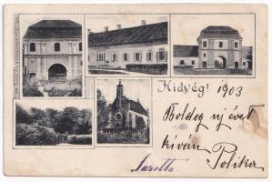 1903 Hídvég, Haghig; Nemes kastély és kápolna. Verl. J. E. von Steegmüller Photograf / castle and chapel (Rb)
