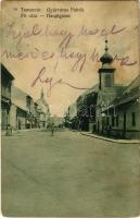 1914 Temesvár, Timisoara; Gyárváros, Fő utca, templom / Fabric, main street, church (EK)