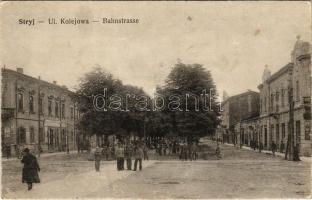 1915 Stryi, Stryj, Strij; Ul. Kolejowa / Bahnstrasse / Railway street, hotel + "K.u.k. Bahnhofkommando Stryj"