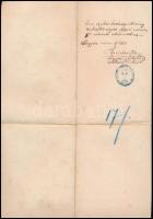 1884 Pécs, Hőgyészre címzett okmány Sláby Ferenc püspöki helynök aláírásával