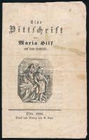 1856 Buda (Ofen), Eine Bittschrift bei Maria Hilf auf dem Lechfeld, 4p