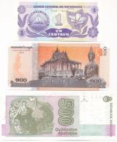 7 darabos vegyes külföldi bankjegy tétel, közte Nepál, Kambodzsa, Argentína T:I,I-
7 pieces mixed b...