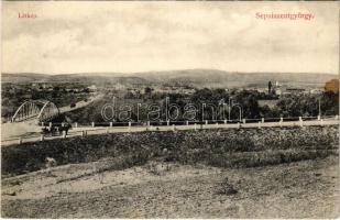 1908 Sepsiszentgyörgy, Sfantu Gheorghe; látkép, híd. Benkő Mór kiadása / general view, bridge (EK)