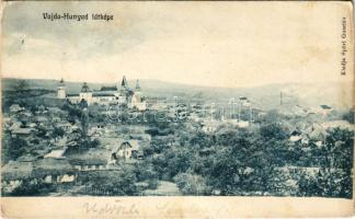 1907 Vajdahunyad, Hunedoara; látkép, Vajda-Hunyad vára. Spörl Gusztáv kiadása / general view, castle (EK)