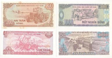 Vietnám 1987-1988. 200 - 2000D (4xklf) T:I,I- folt 
Vietnam 1987-1988. 200 - 2000 Dong (4xdiff) C:U...